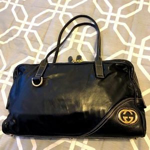 ✅SOLD✅ GUCCI New Britt Shoulder Bag GG Leather 169971 Black 2263C